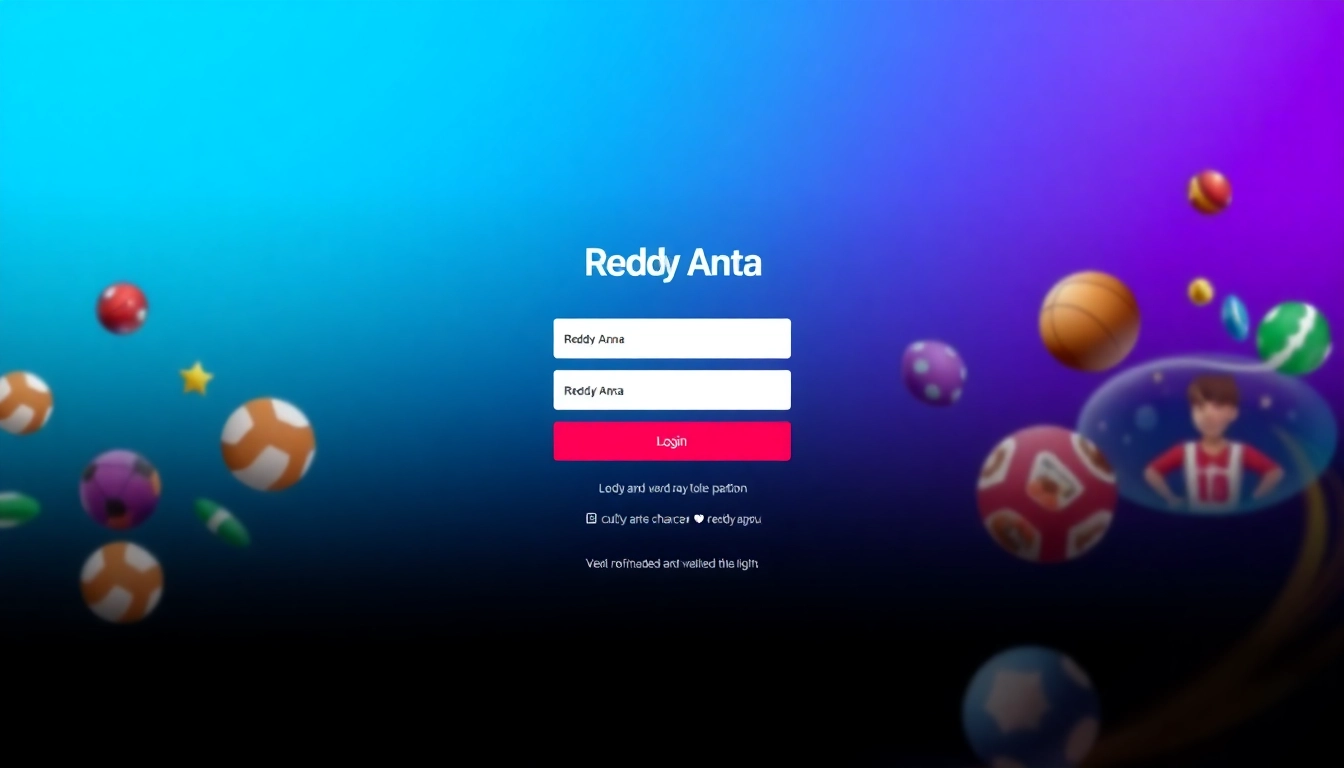 Reddy Anna Login page featuring a secure interface with sports and casino themes for seamless access.