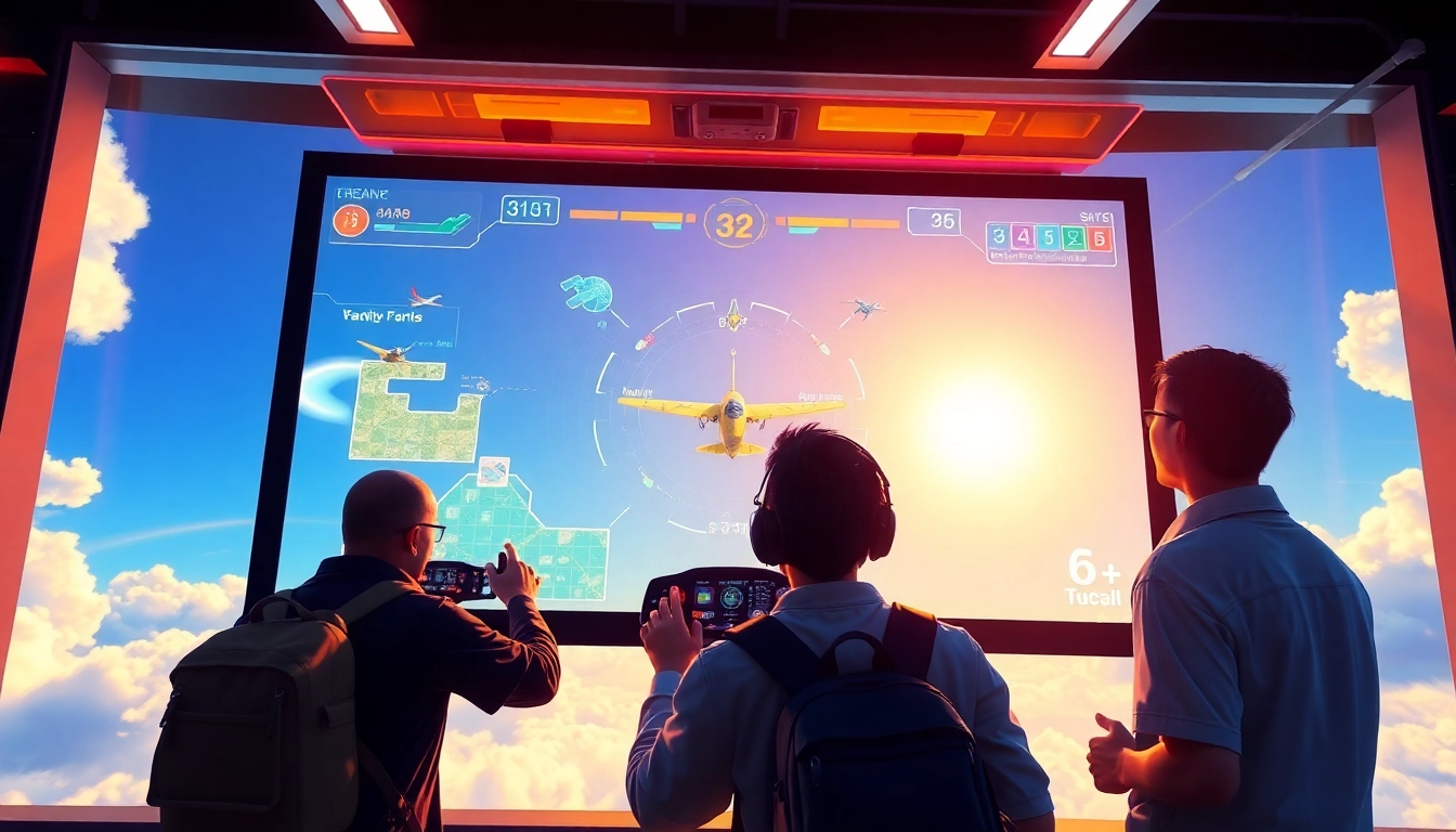 Players enjoying the aviator game online with immersive graphics and real-time controls in a vibrant, engaging environment.