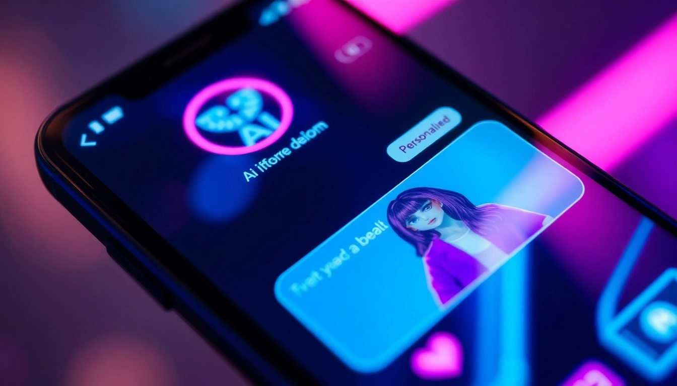 AI girlfriend app with personalized chat interface showcasing intimate digital conversation on a sleek screen.