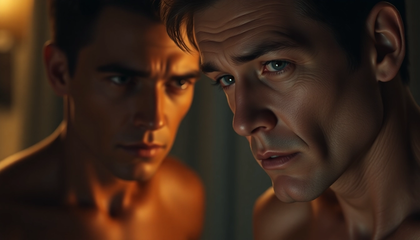 Detailed shot of a hyperrealistic ai porn generator scene showcasing lifelike characters in an intimate pose with expressive features, designed for accessibility.